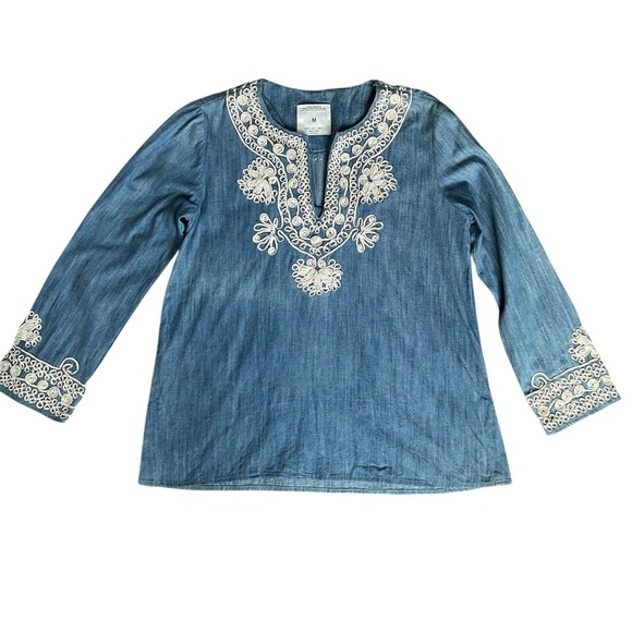 ZARA Woman Premium Denim Collection with V-neck size medium - Picture 5 of 11